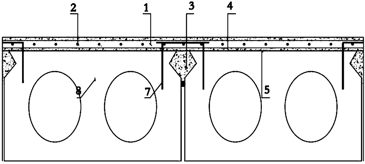 Repair structure for damaged hollow slab girder bridge deck system and construction method of repair structure