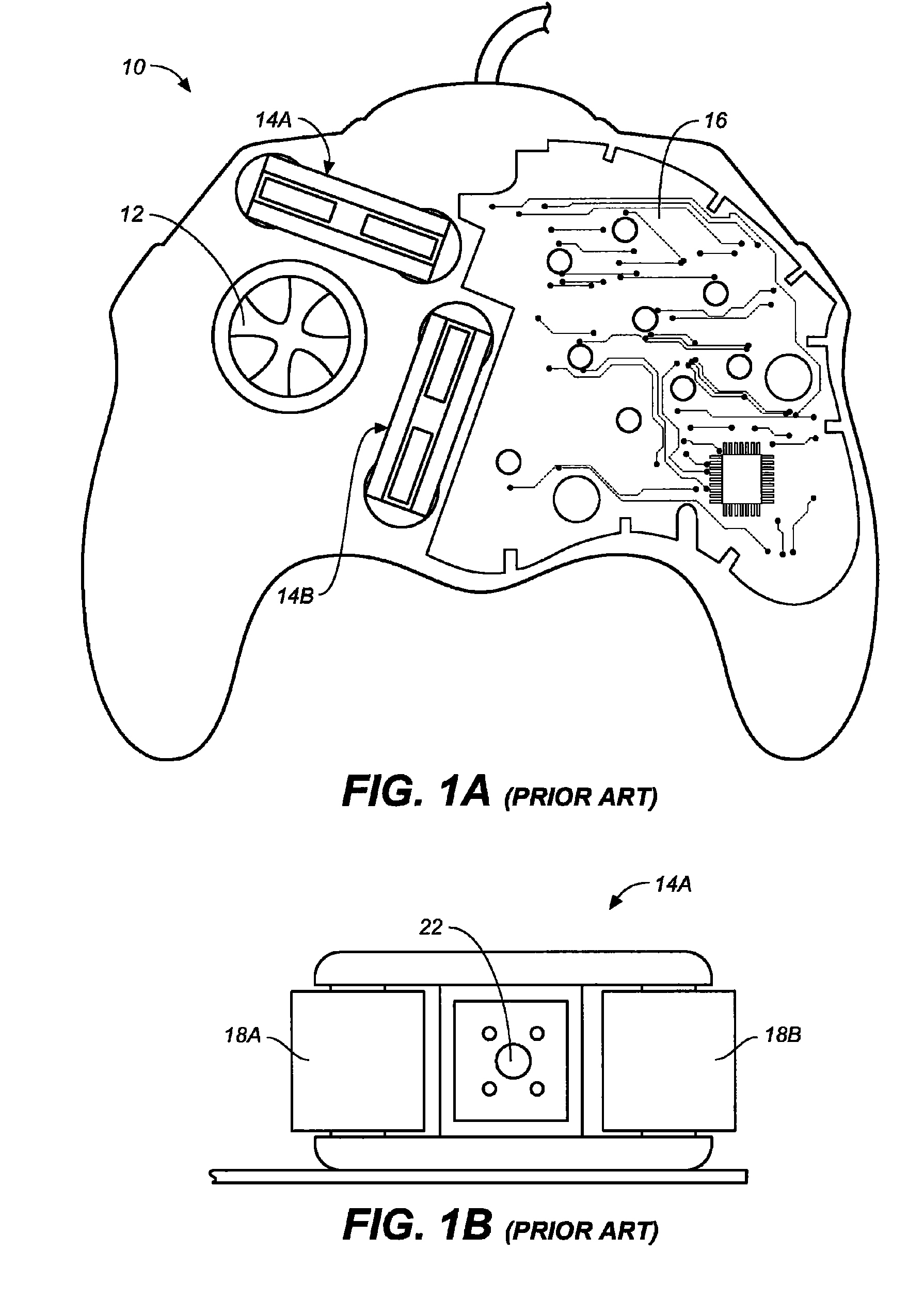 Video game controller with compact and efficient force feedback mechanism