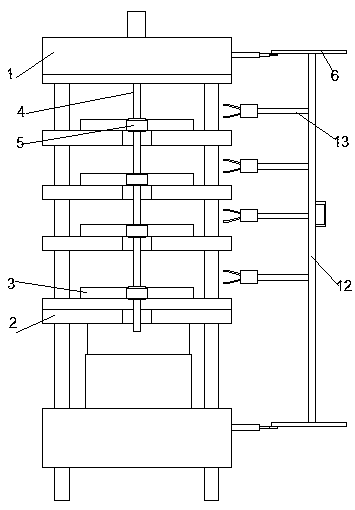 Automatic stripping structure of pressing plate for automatic hot press