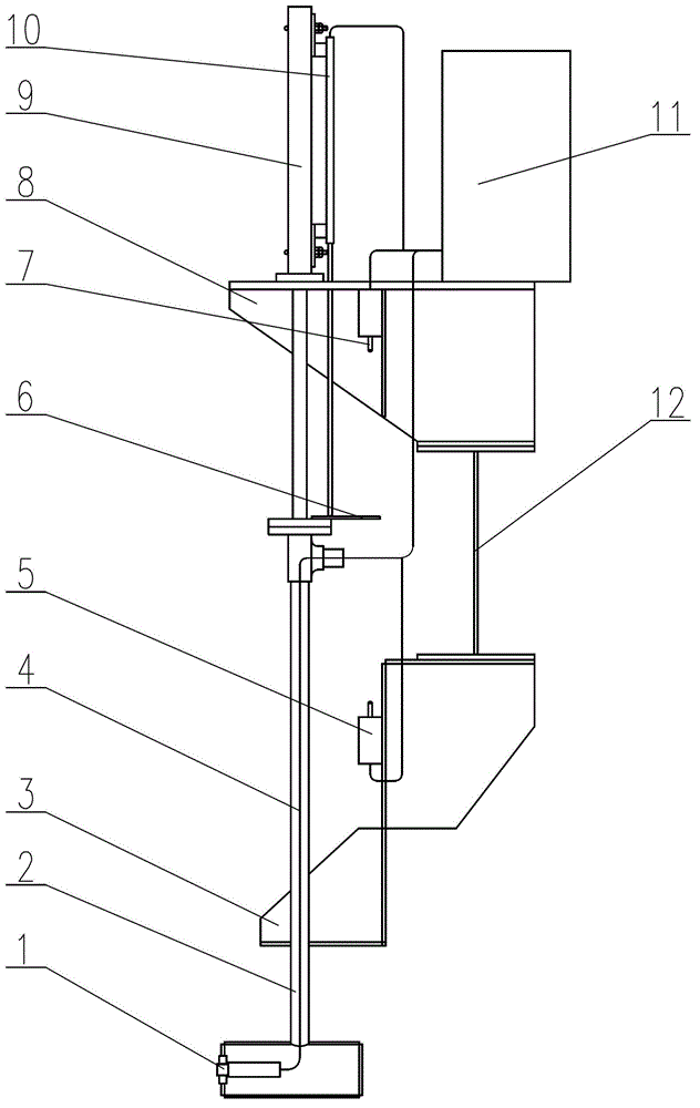 On-line detection device for thickness of clear water layer in concentration tank