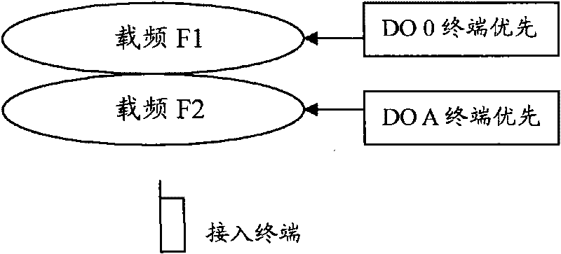 Method, device and system for selecting access carrier frequency