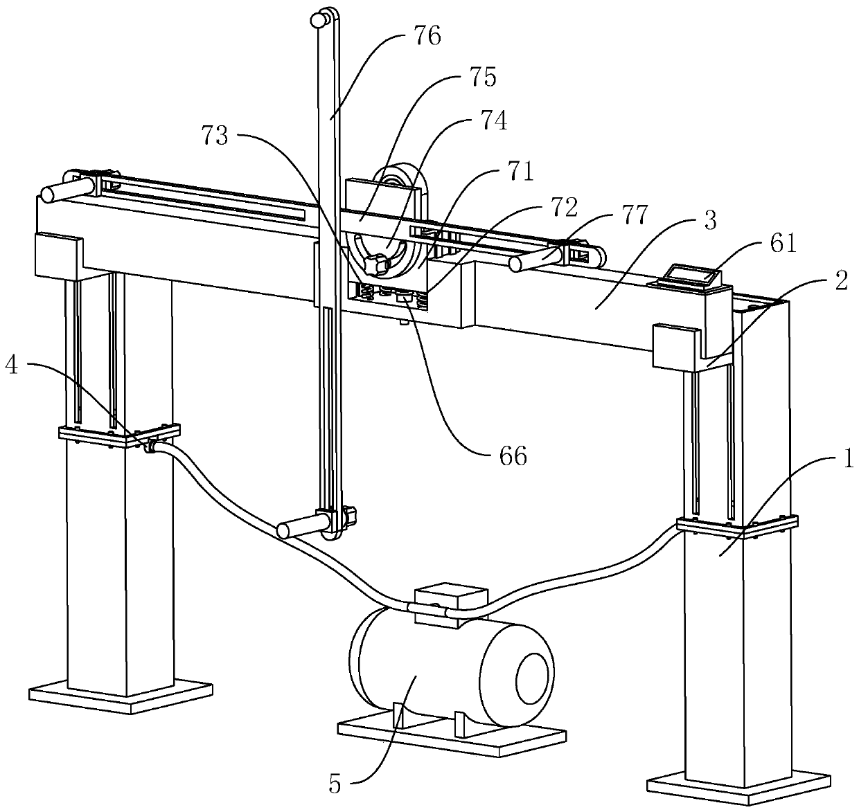 Pneumatic repairing frame for bicycle