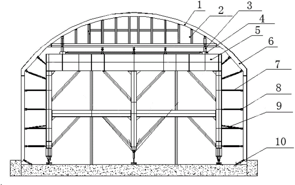 Super-large section chamber reinforced concrete modelling construction method