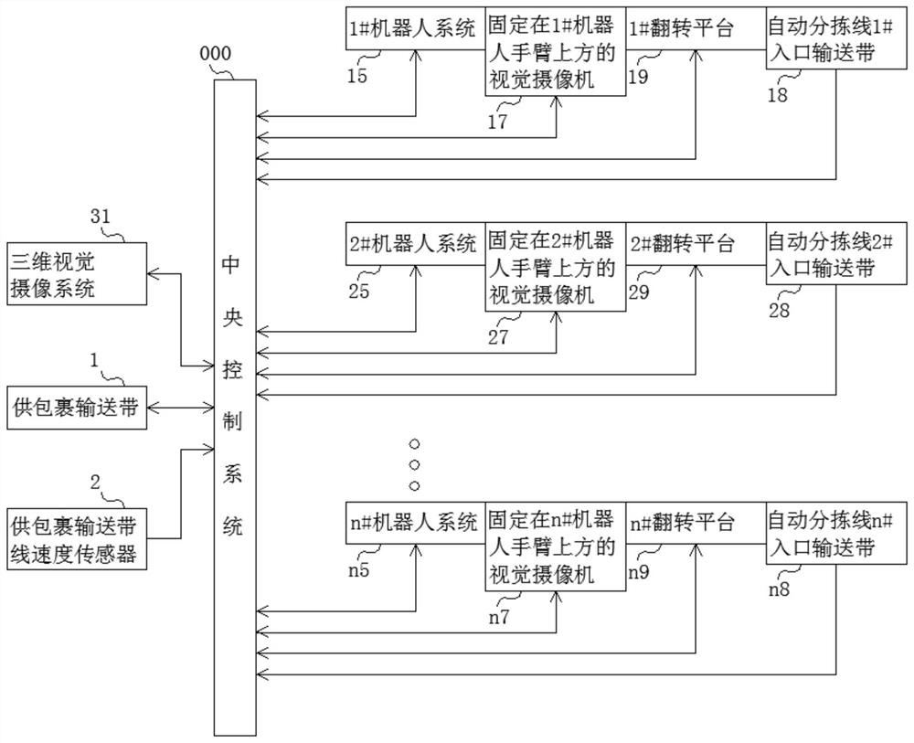 A package loading system and loading method for automatic sorting line based on three-dimensional vision