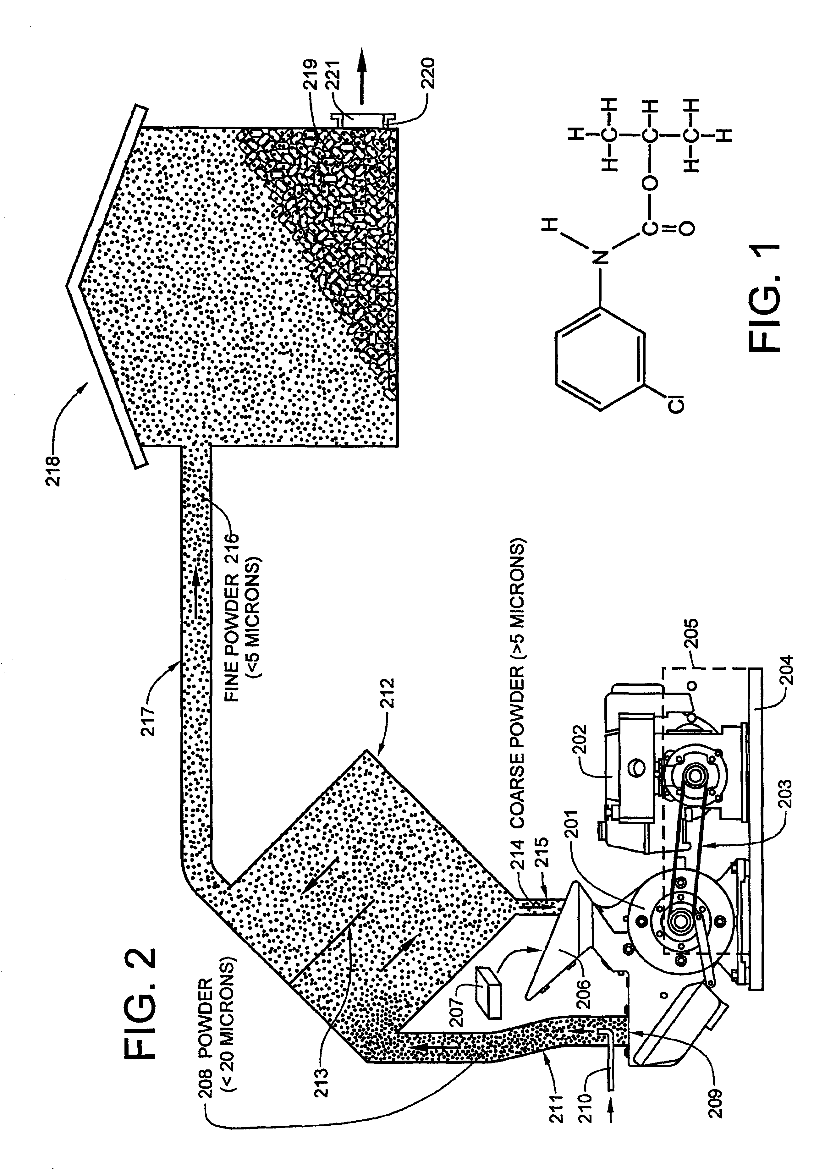 Method and apparatus for treating tubers with a powdered organic compound