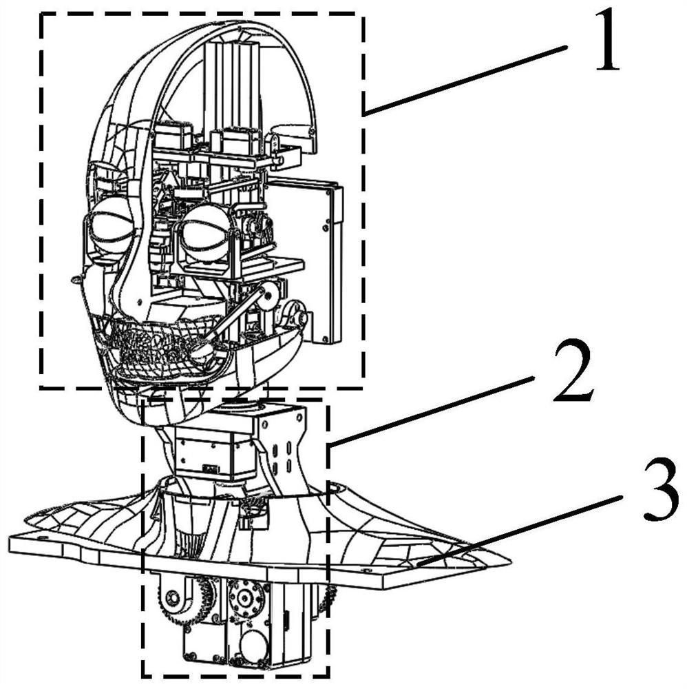 Head structure of humanoid expression robot and robot