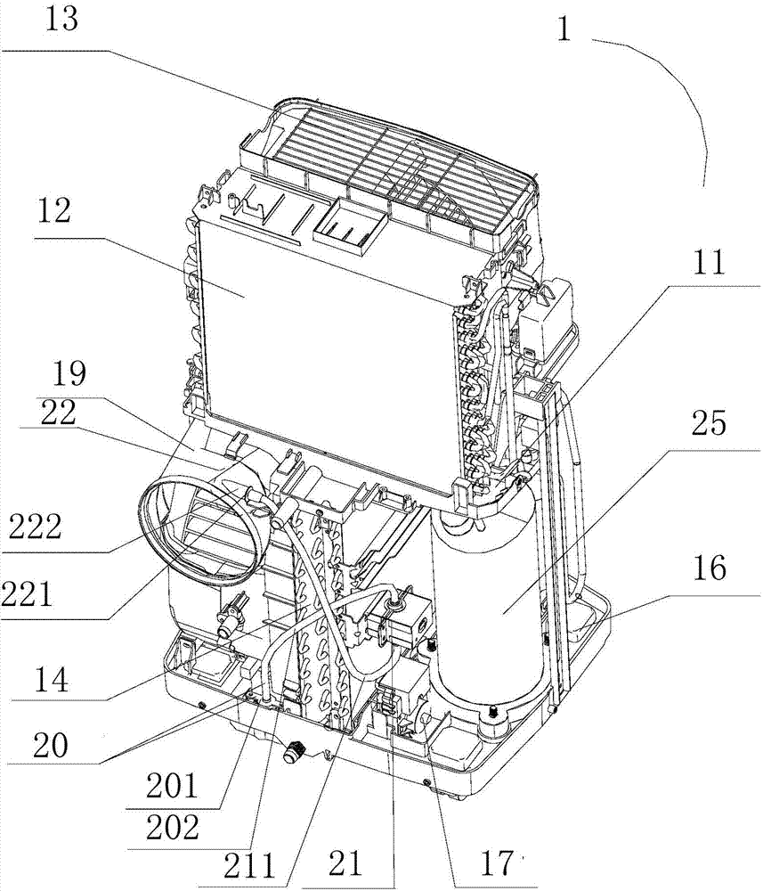 Integrated air conditioner and condensed water processing method for integrated air conditioner