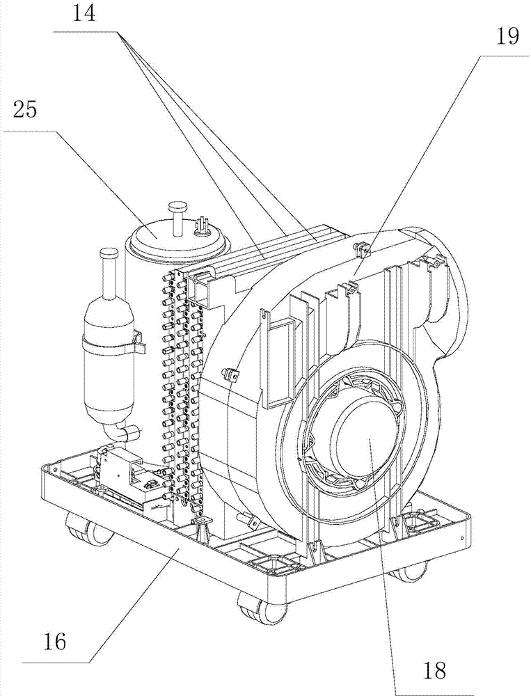 Integrated air conditioner and condensed water processing method for integrated air conditioner
