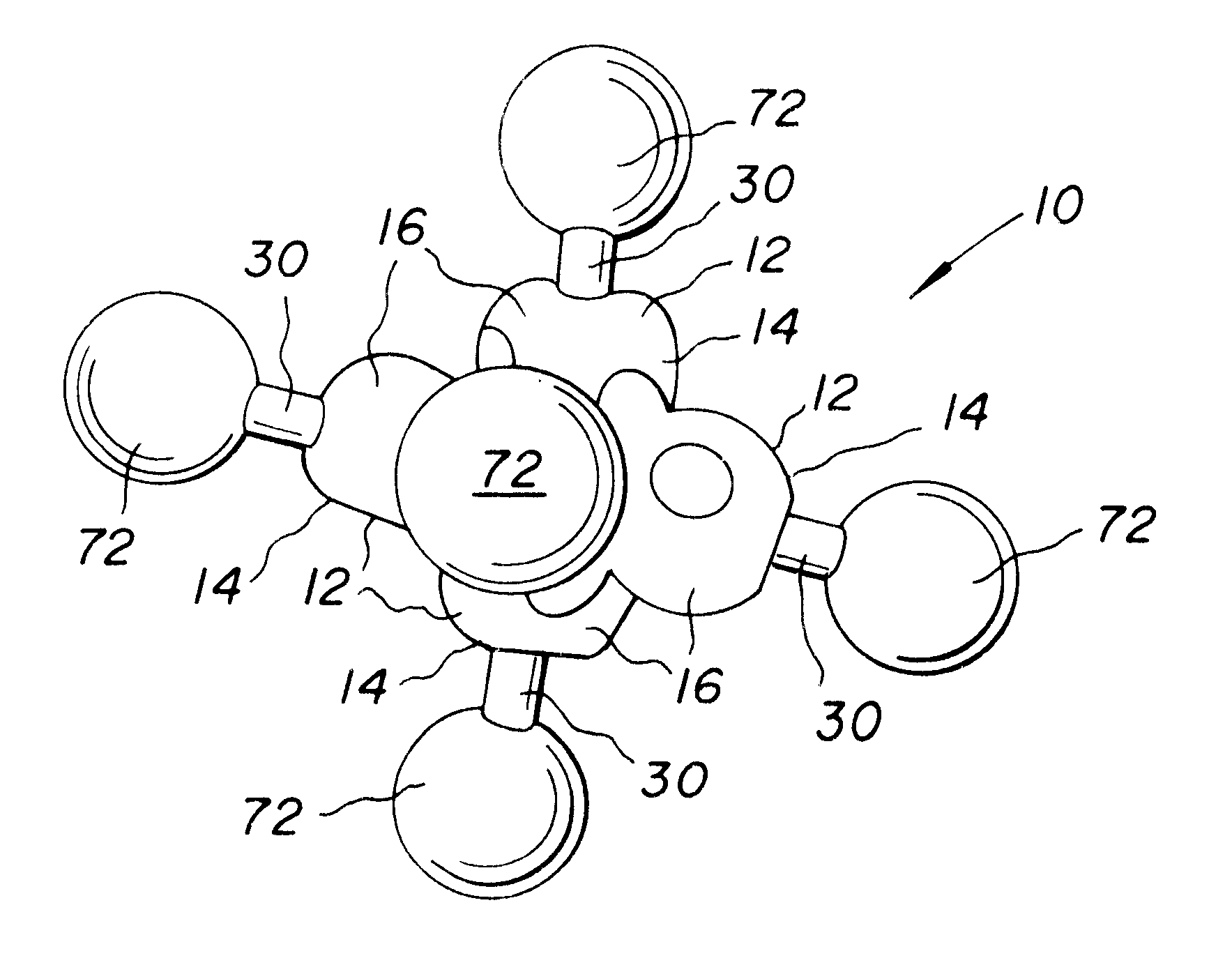 Toy comprising interconnected figures having directionally selectable spring-loaded propulsion mechanisms