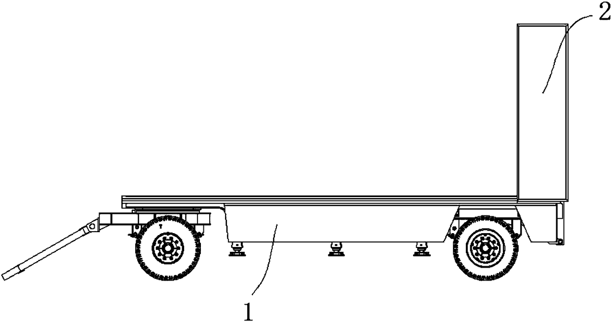 Radar full trailer automatically extending containing cabin and operating method thereof