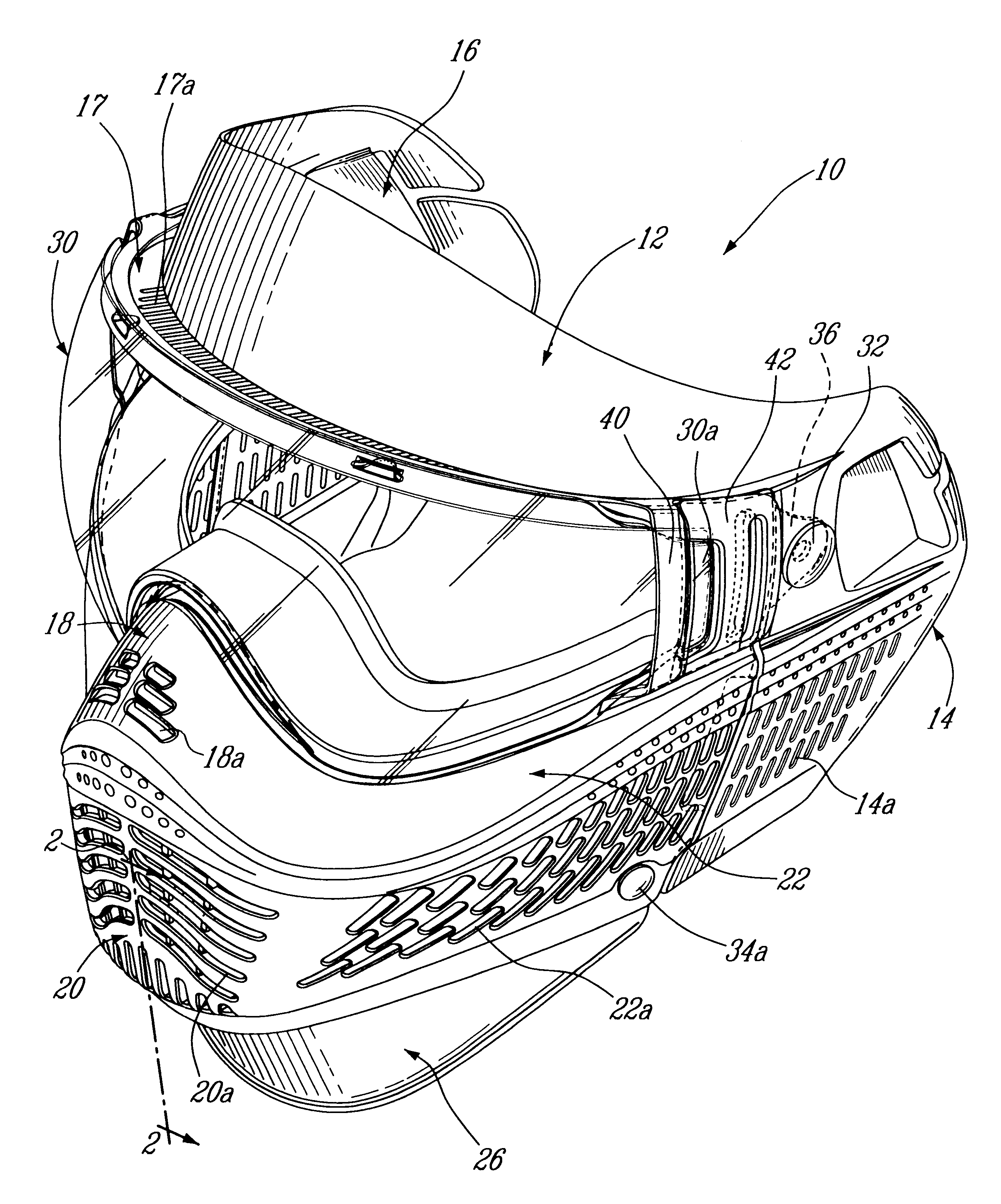 Protective mask with throat guard for physical games