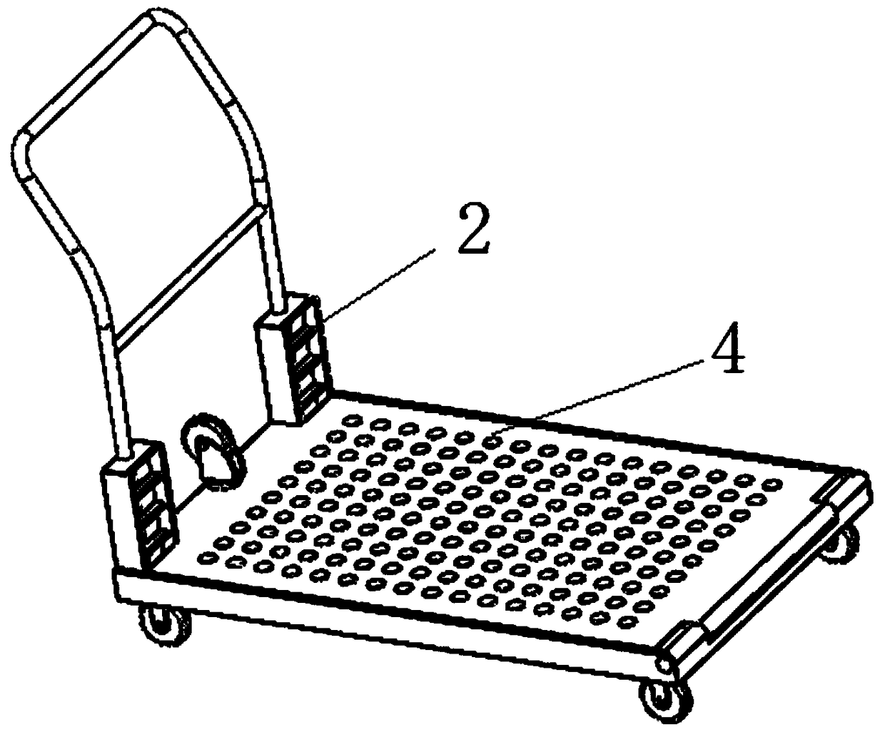 Dip-angle-adjustable expansion type trolley