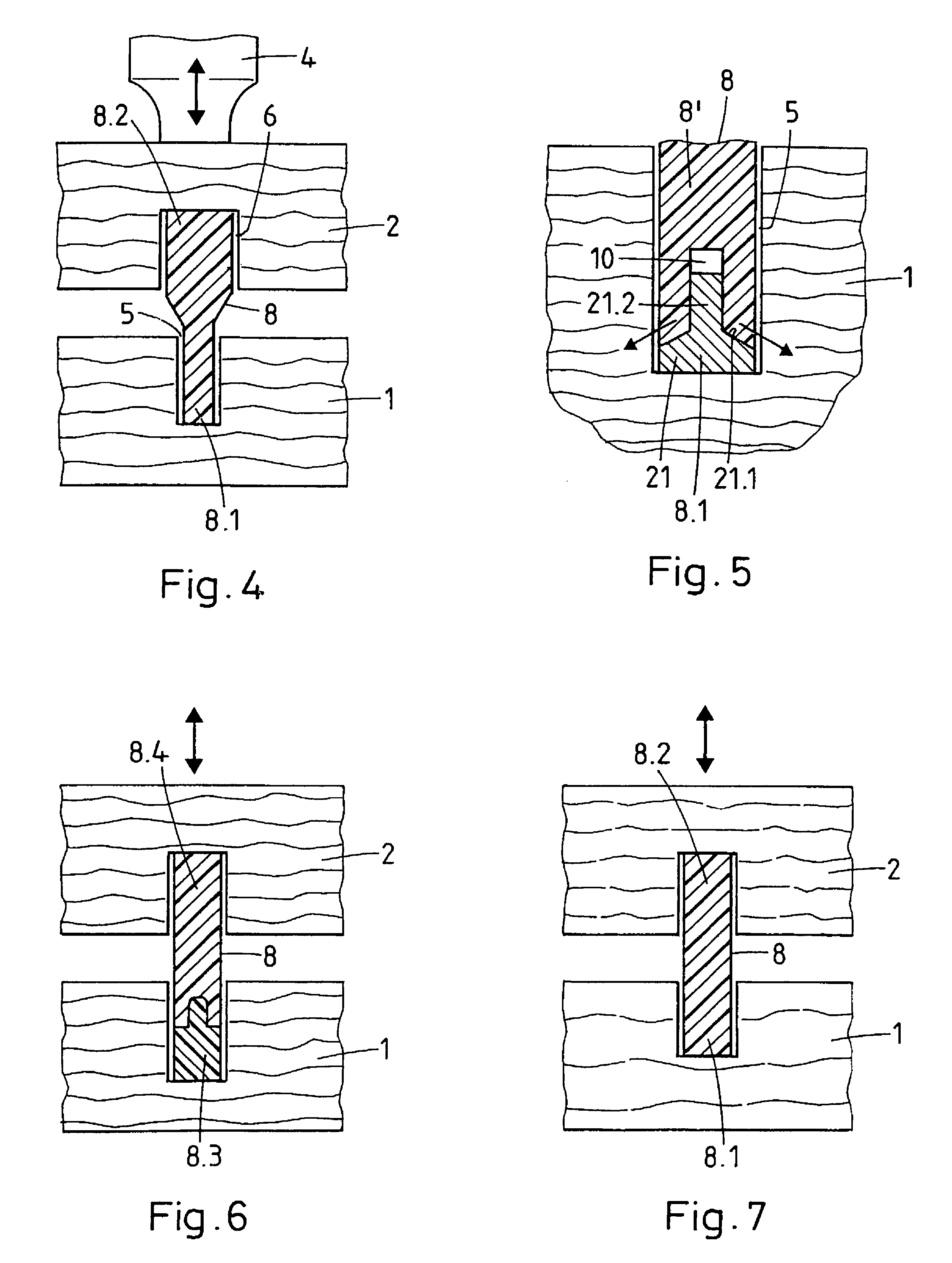 Method for joining two objects and corresponding joining element