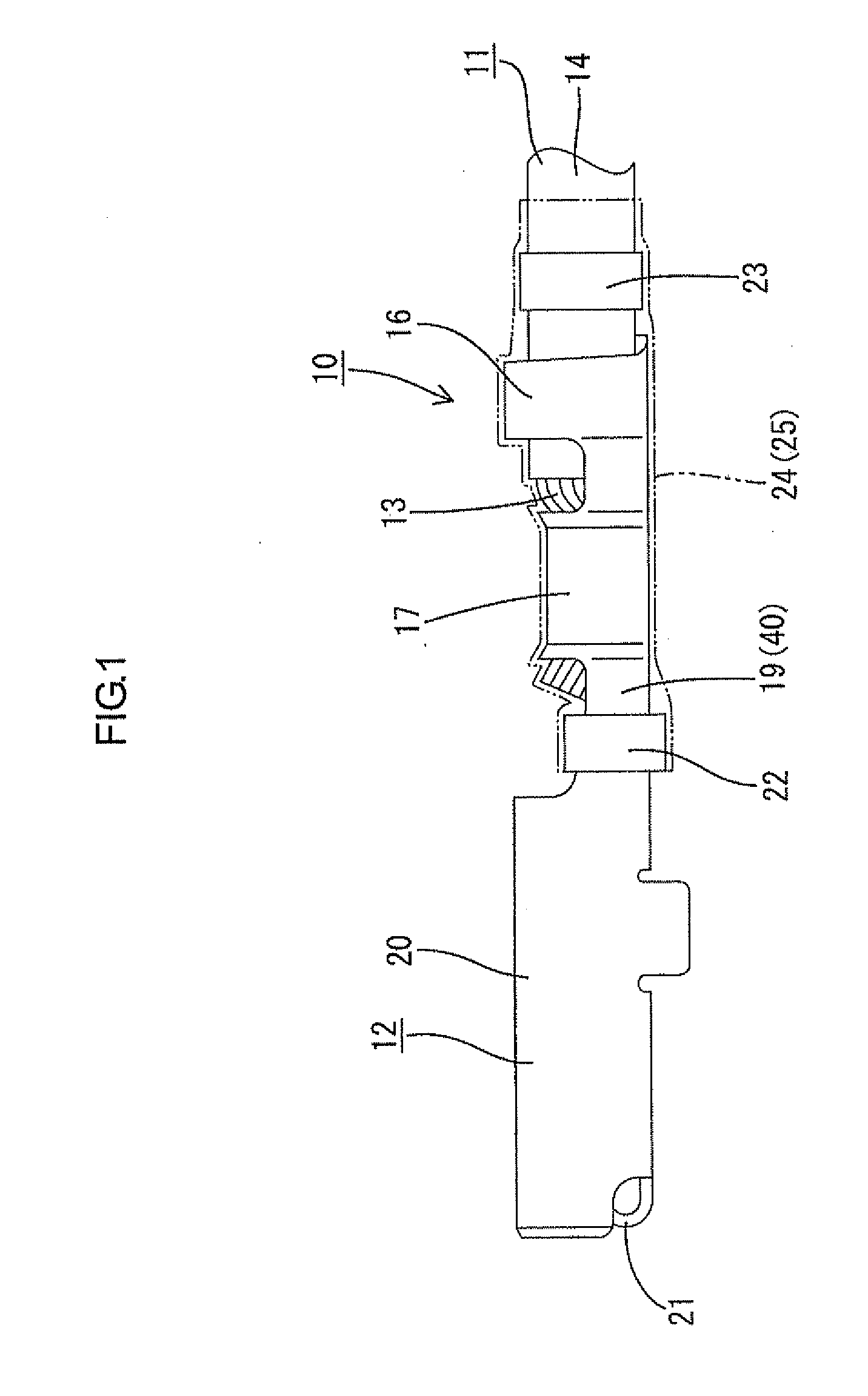 Electric wire with terminal and connector