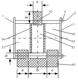 Interlaminar shear device of cylindrical test piece of bituminous paving and shearing method thereof