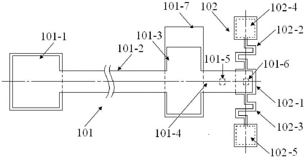 Measuring structure and method for Young's modulus of thin film silicon material on insulating substrate