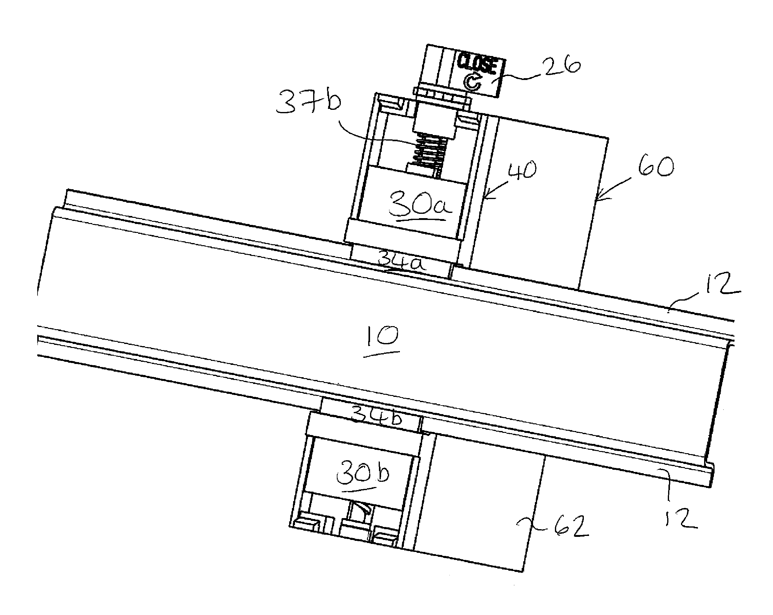 Device for locking to a DIN rail