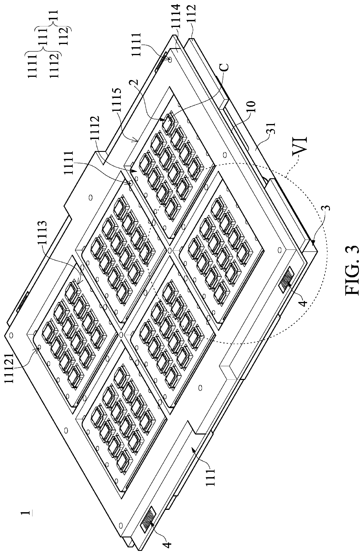 Chip testing device and chip testing system for testing memory chips