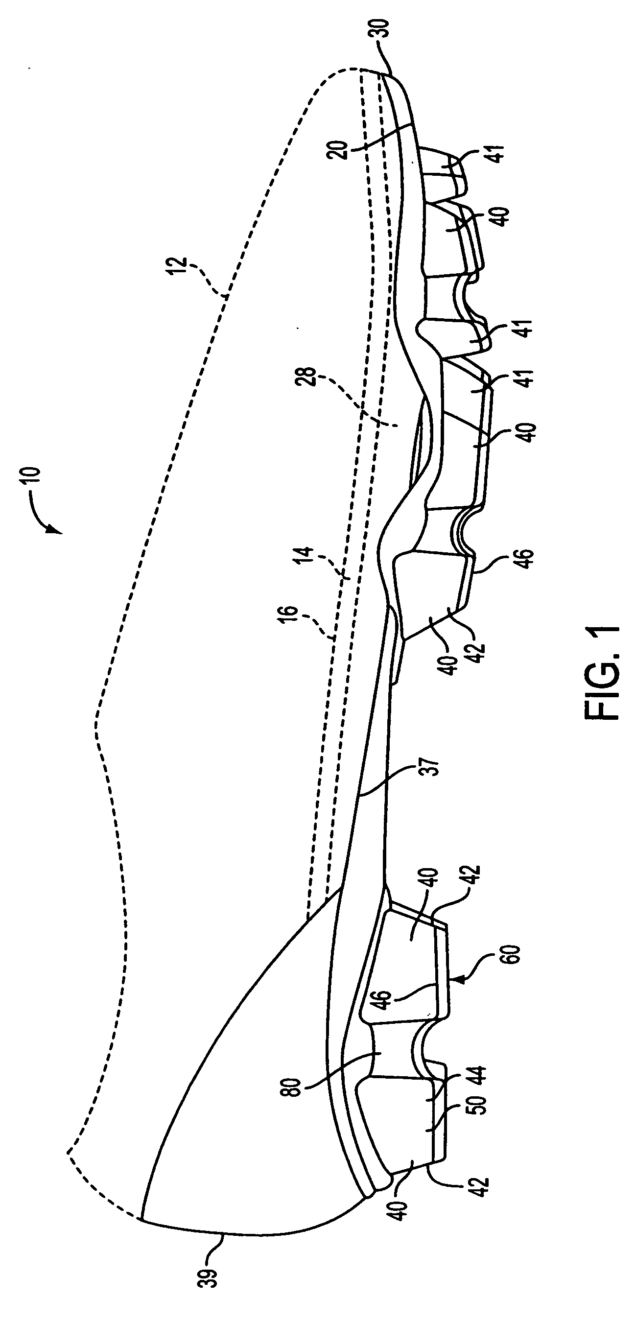 Article of cleated footwear having medial and lateral sides with differing properties