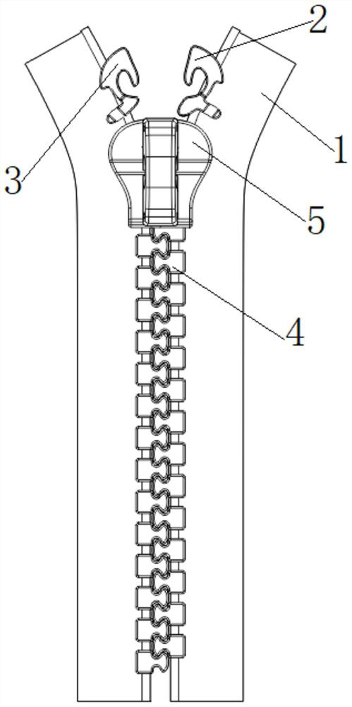 Upper stop zipper device and clothes