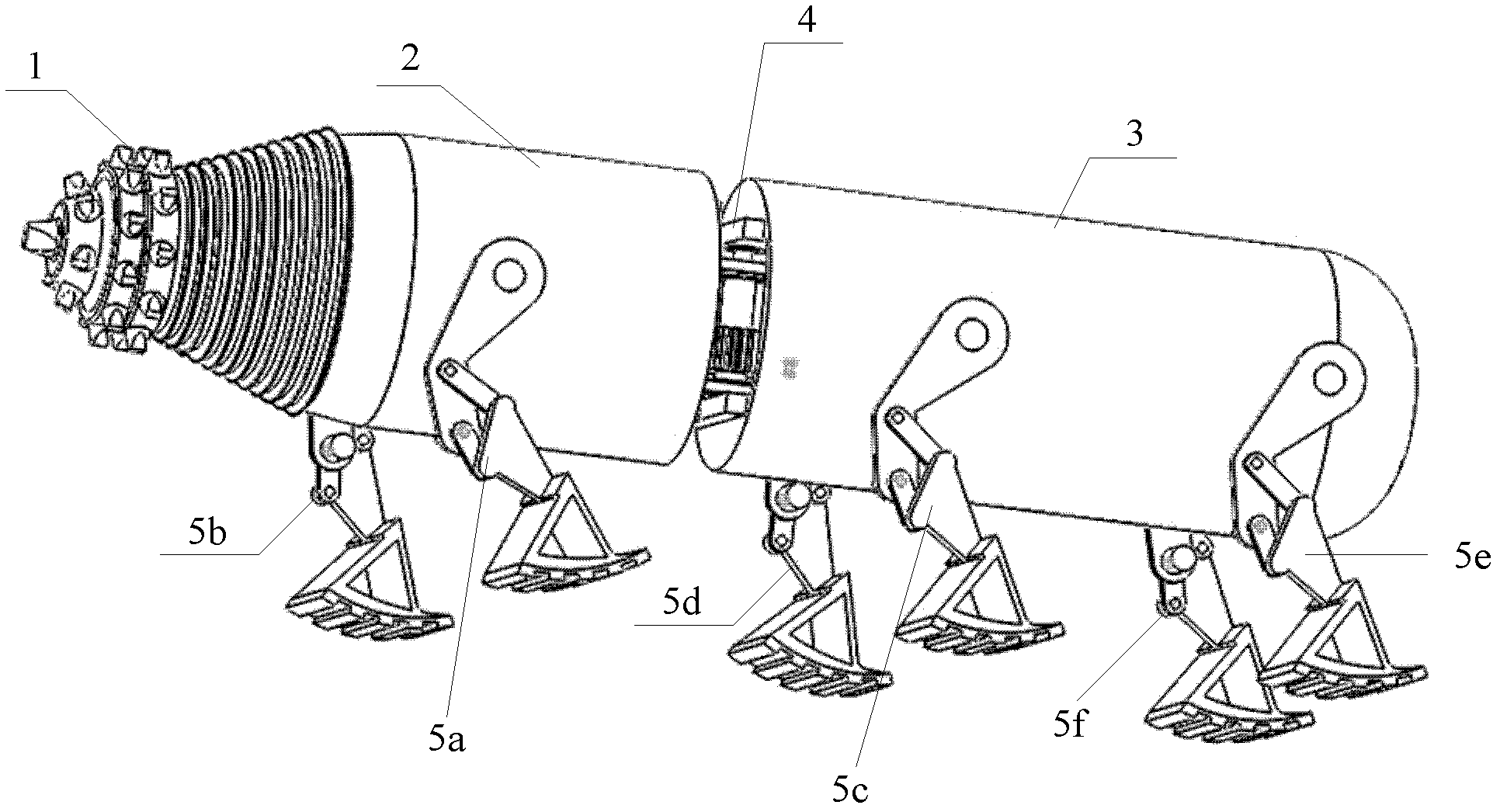 Mine disaster rescue robot with tunneling function and control method thereof