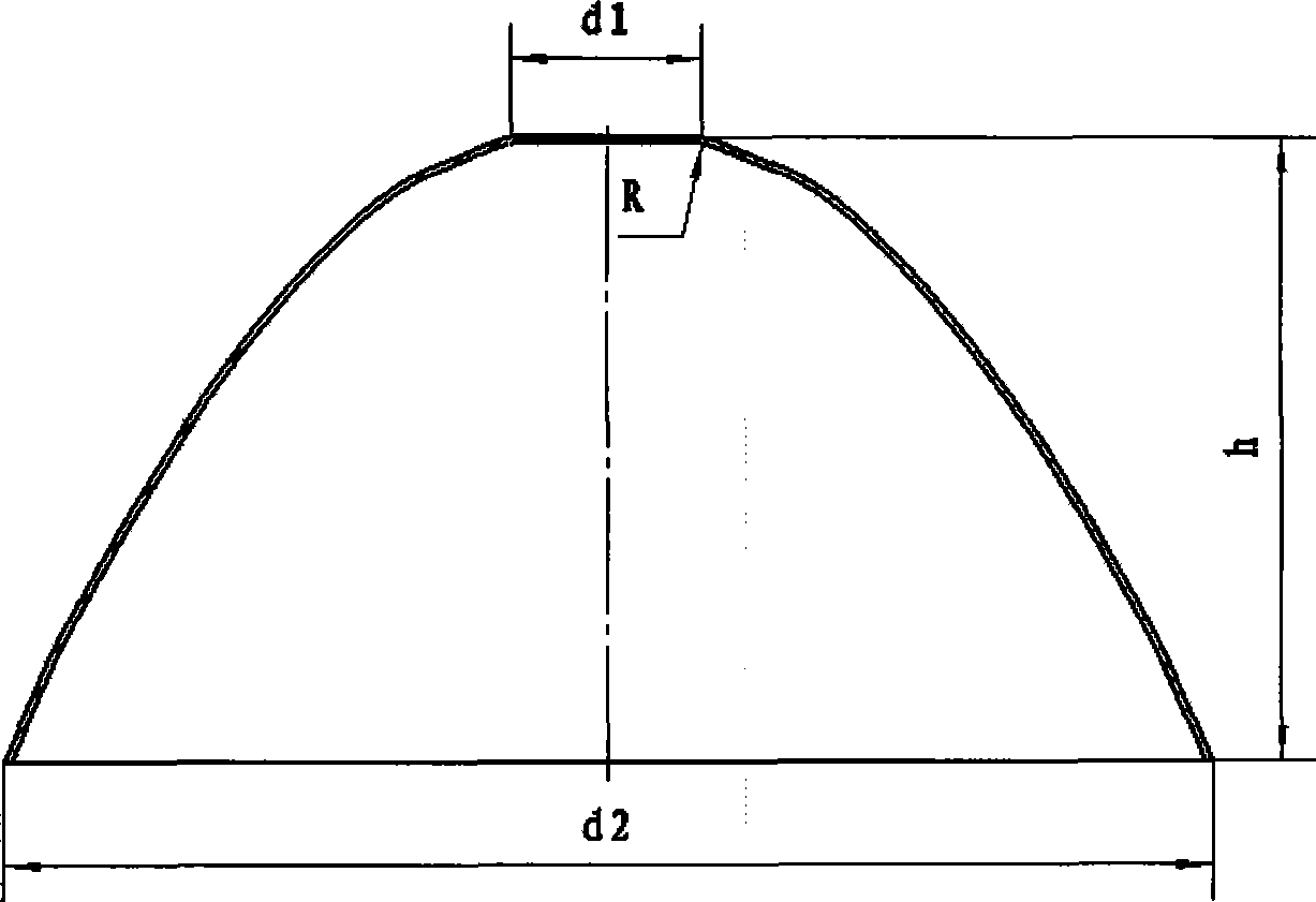 Method for drawing and forming parabola revolution body
