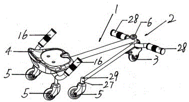 Children's fun ride with front shock absorber