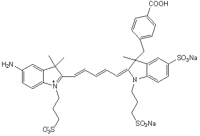 Near-infrared fluorescent probe with maximum Stoke displacement