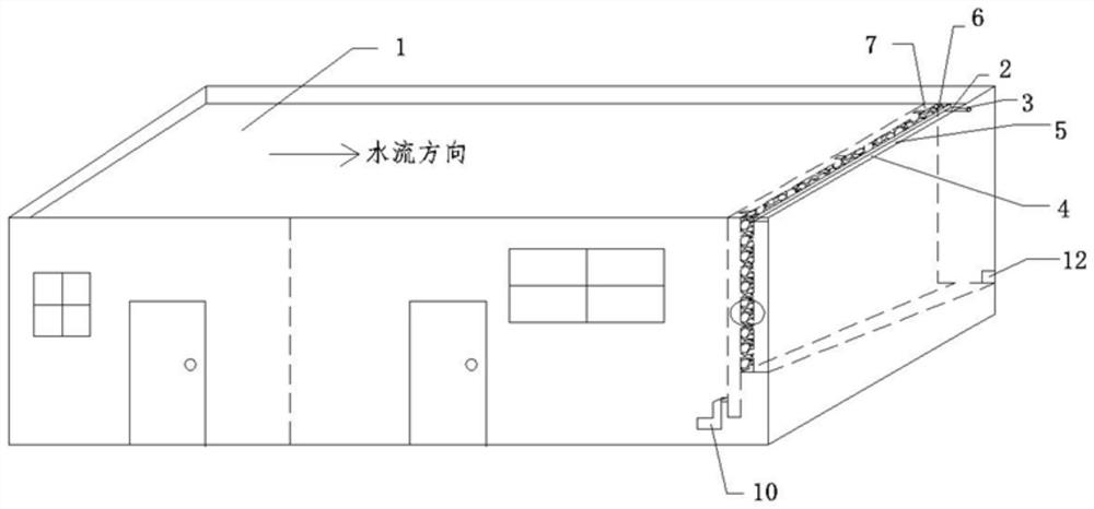 Rural courtyard wall externally-hung/embedded roof rainwater collecting system and construction method