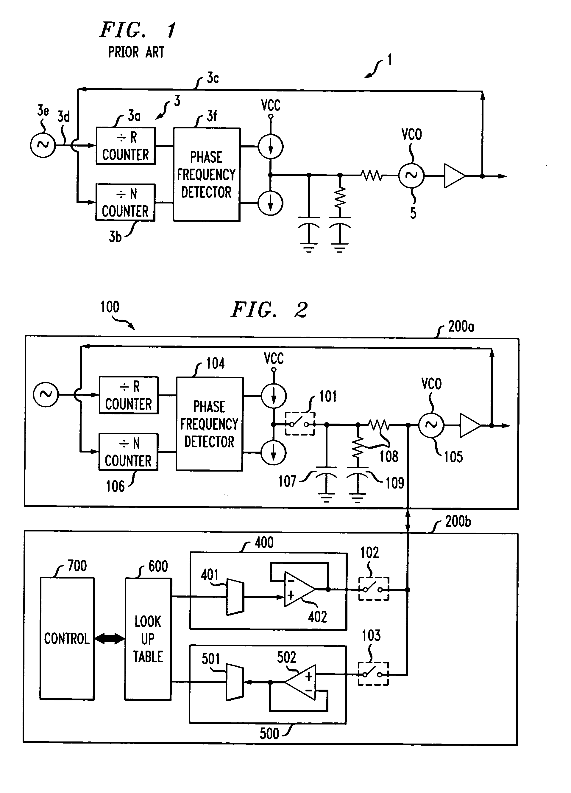 Methods and devices for improving the switching times of PLLs