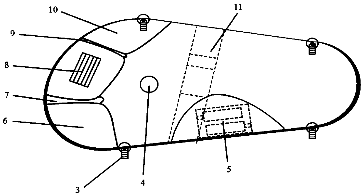 Roller-skating flat-dragging type wireless computer mouse for feet