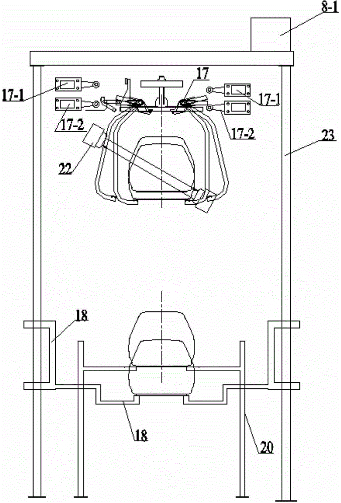 Control system for accompanying lifting transshipping mechanism