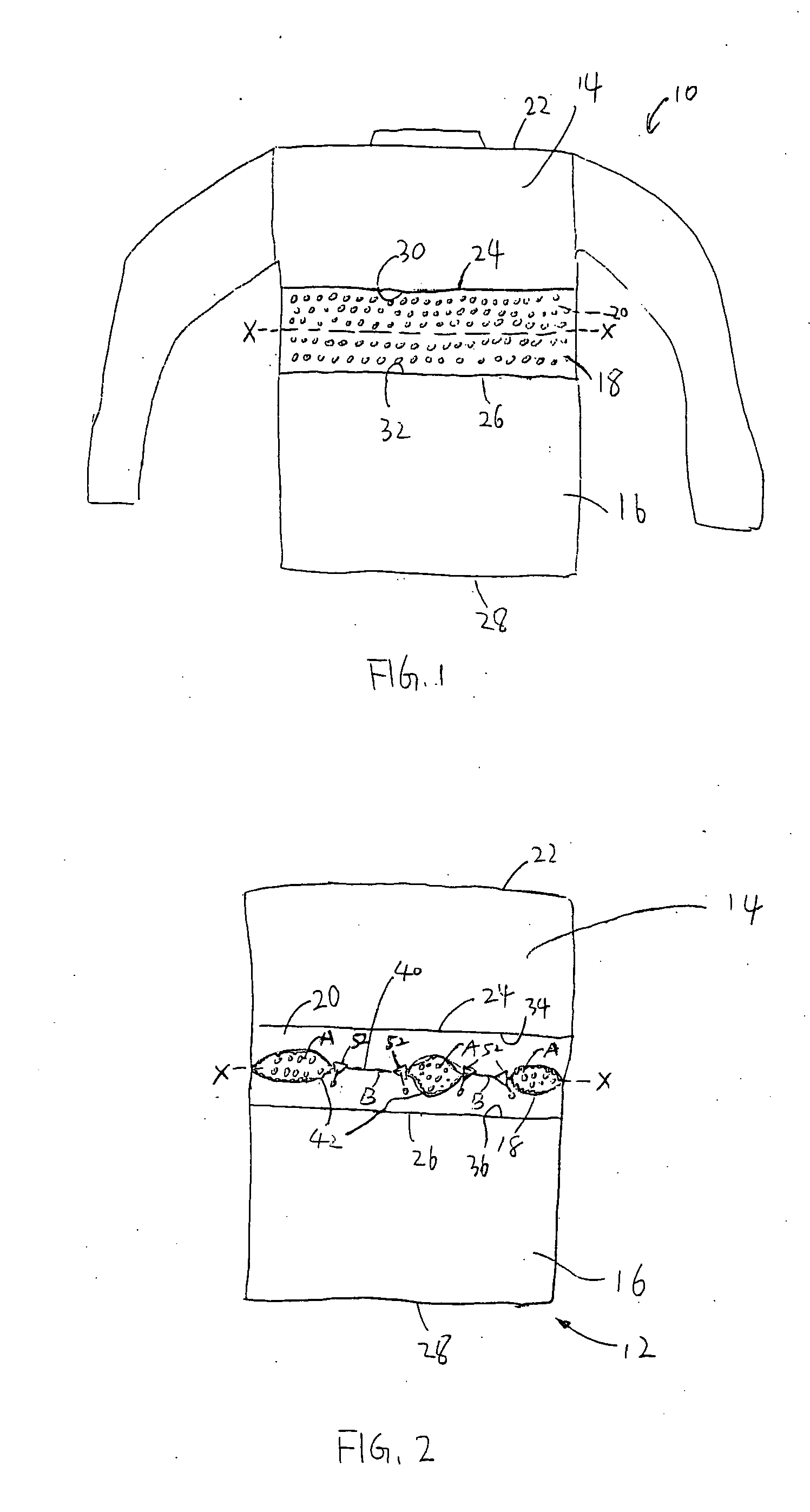 Garment with subpanel ventilation assembly