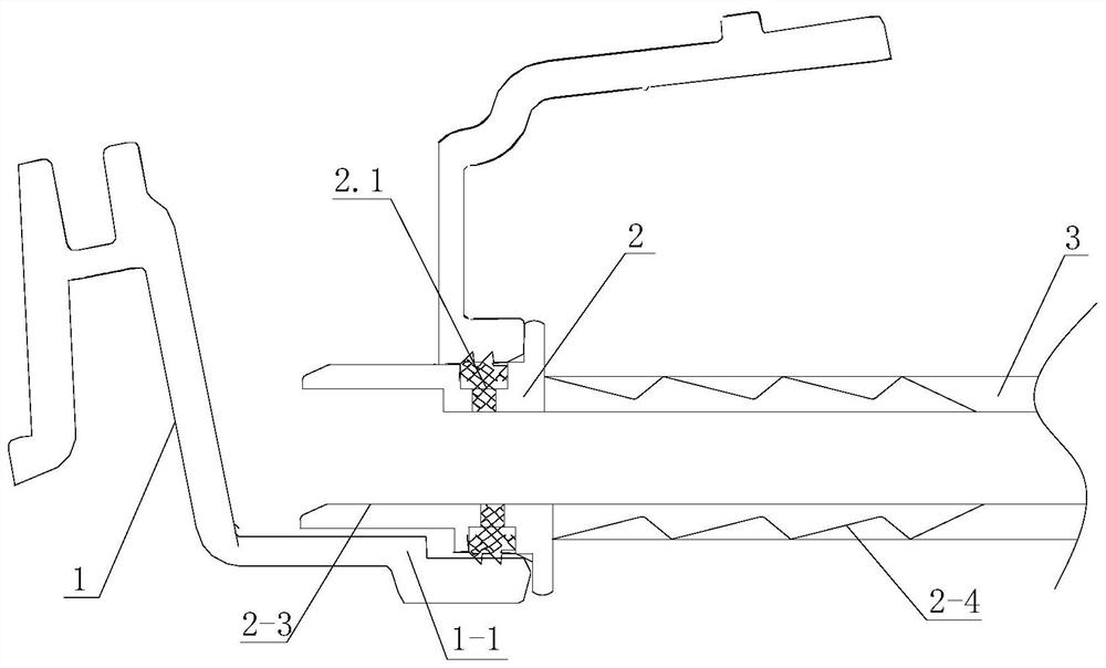 Quick assembly type skylight drain pipe joint adopting double-lip wedge-shaped sealing