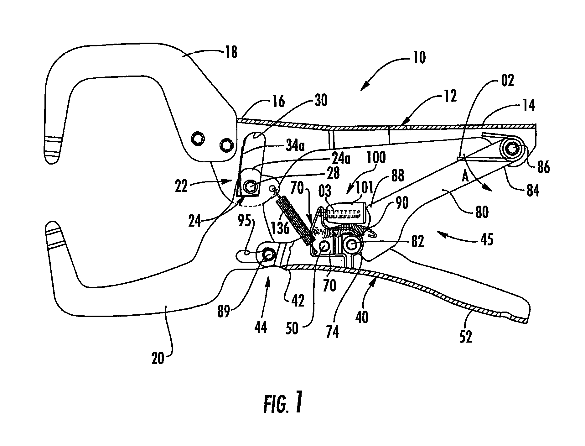 Self-adjusting locking pliers