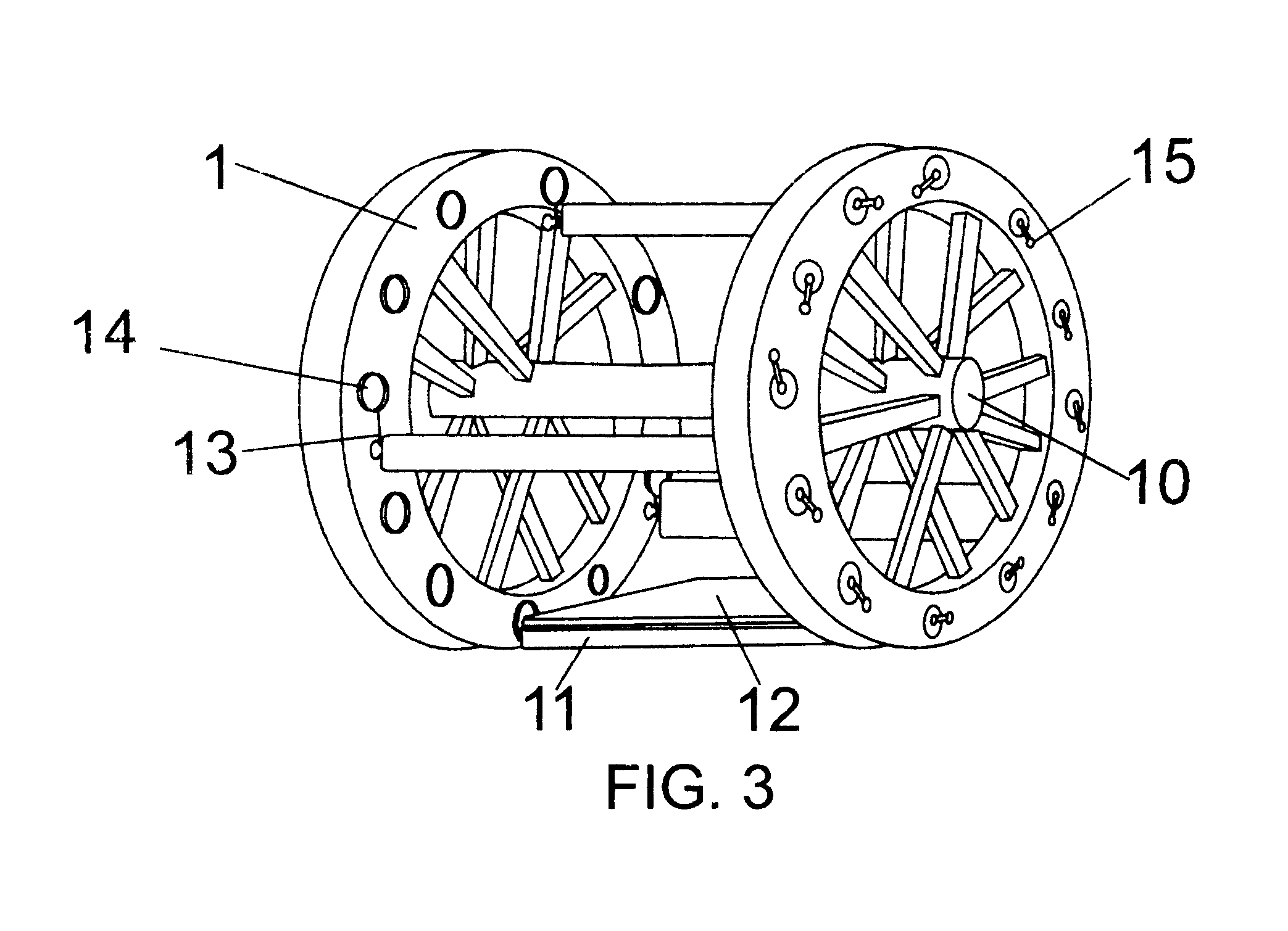 Arrangement for axle and wheels with rolling cylinders for transportation