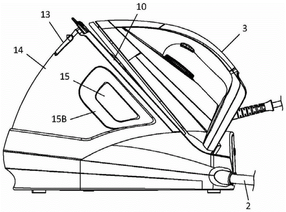 Ironing equipment including base with cable management cavity