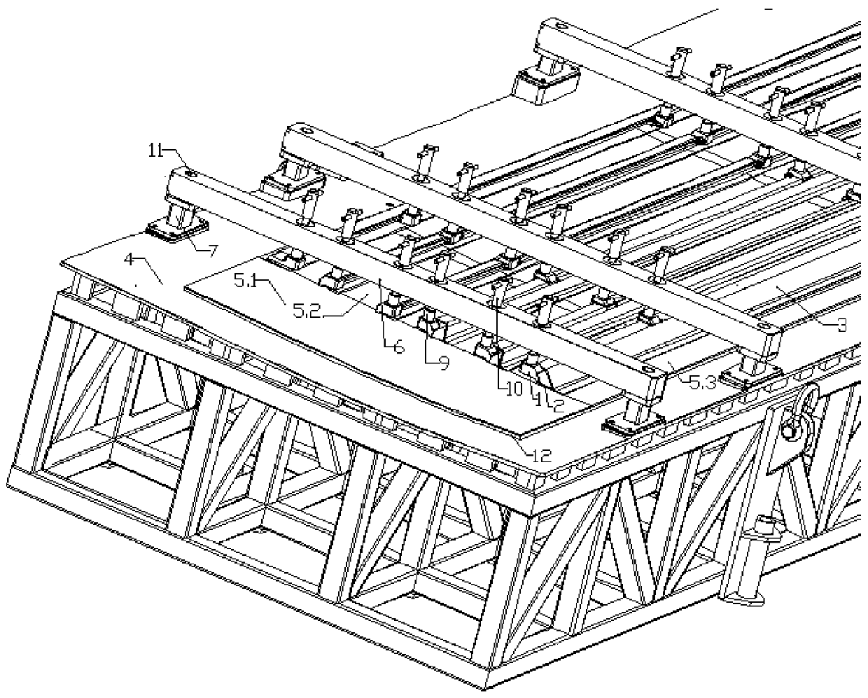 Die for RFI integral forming of J-shaped composite material stiffened wall plate