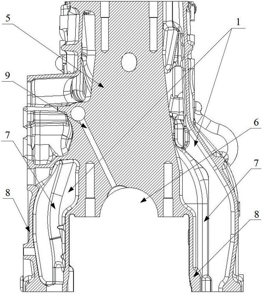 Engine cylinder block structure and engine with engine cylinder block structure