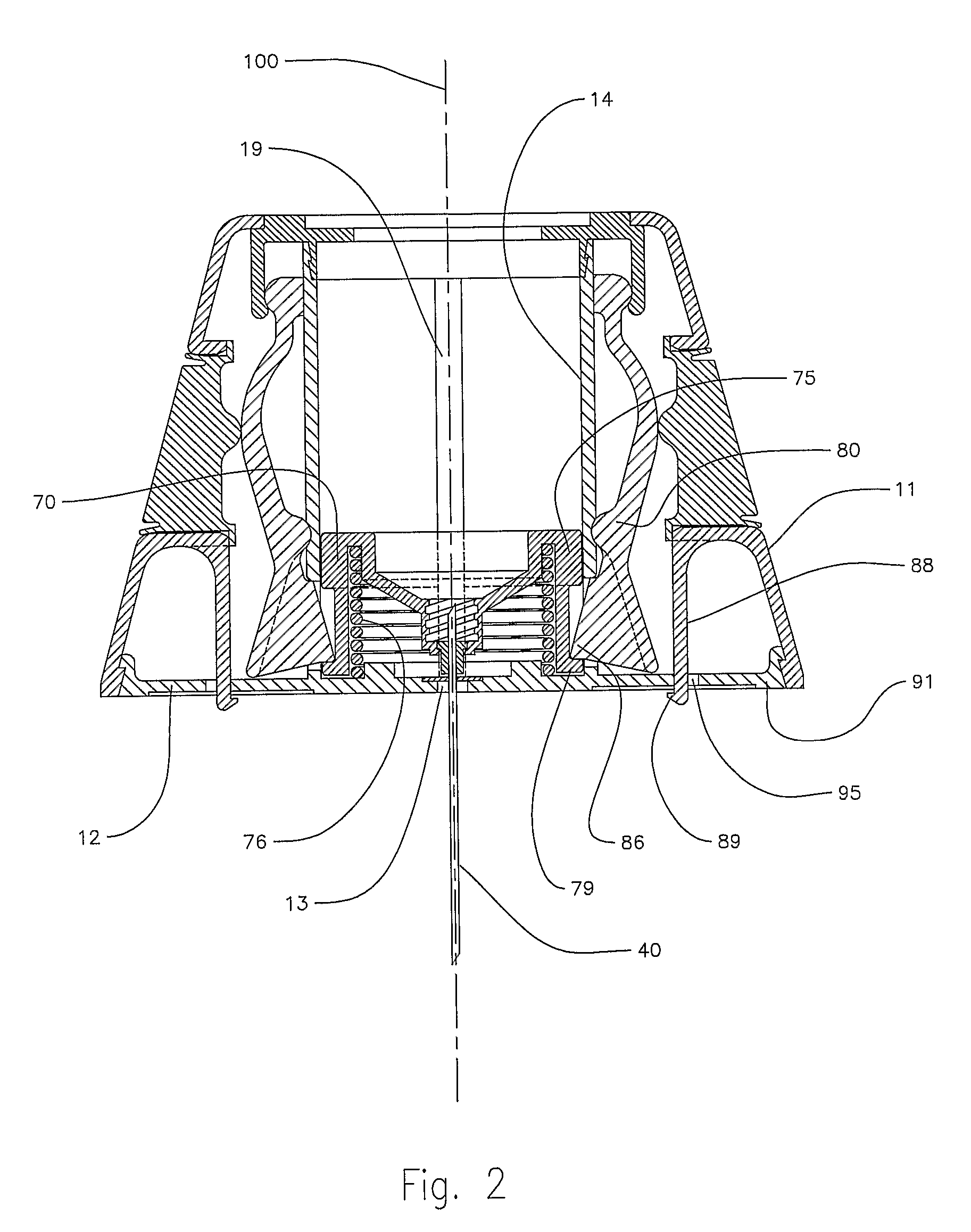 Injection device for administering a vaccine