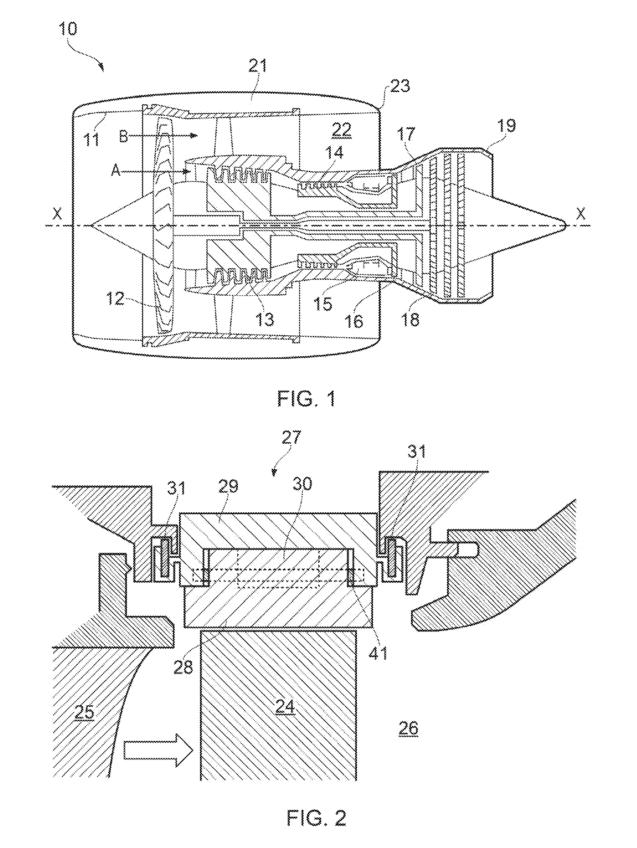 Wall section for the working gas annulus of a gas turbine engine