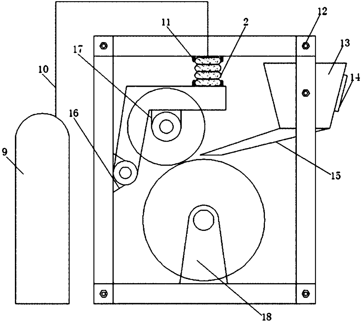 Double-roller type crushing sand making machine with adjustable tightness degree