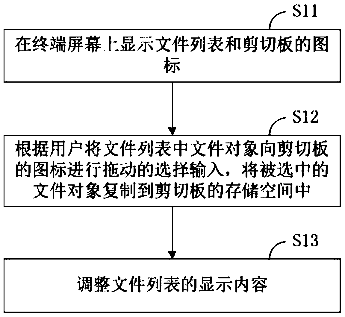 Method and device for selecting file objects on a touch screen terminal