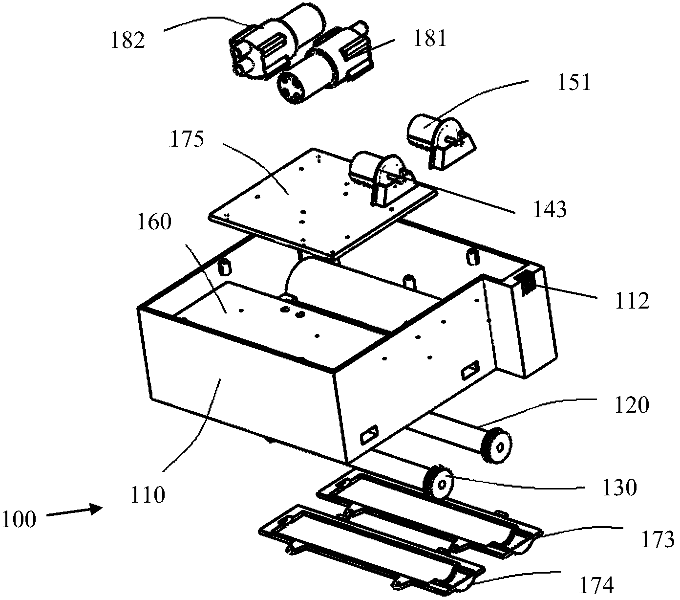 Floor mopping module and cleaning robot