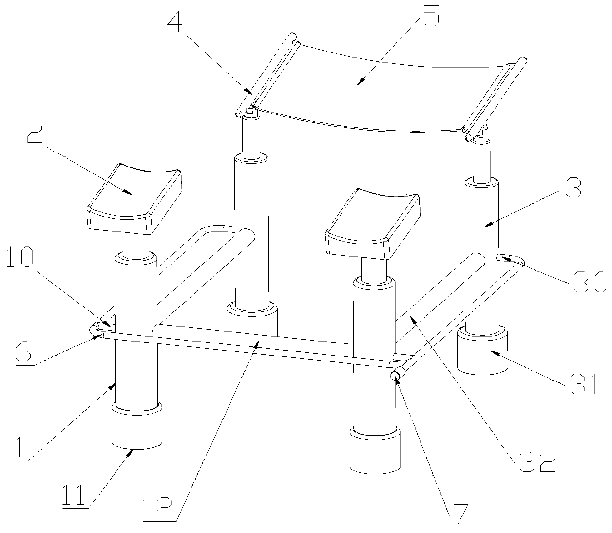 Auxiliary device for assisting old people in sitting up