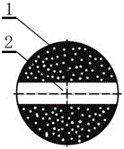 Round-ball-shaped diatomite light-weight through hole porcelain granule with air purification function