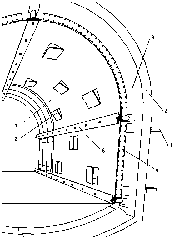 Tunnel lining structure with steel tube concrete as skeleton and slip-form construction method