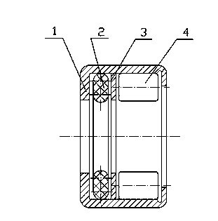 Crowded rolling needle bearing provided with abnormal-shaped seal ring