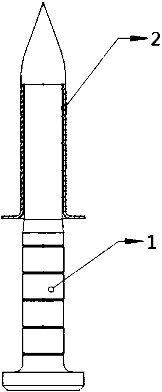 Self-expanding shooting nail for fixing connecting piece
