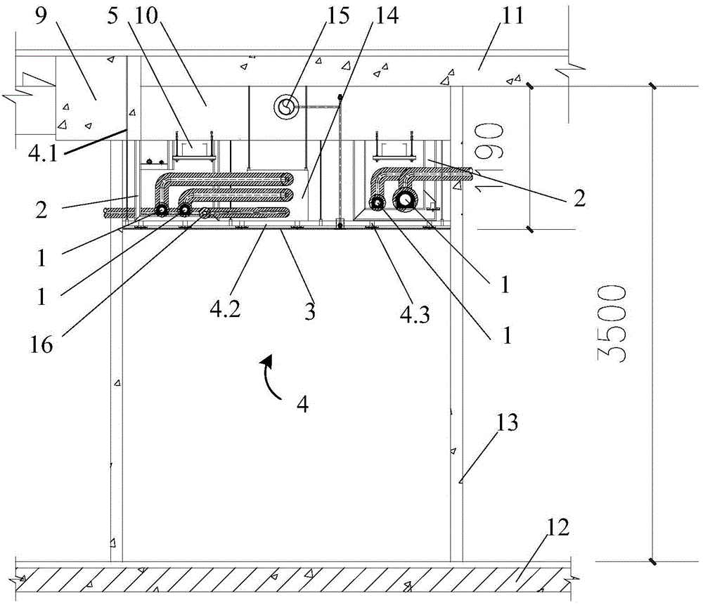 Structure and method for increasing height of corridor ceiling